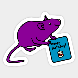 Cute Rat with Birthday Greetings Sticker